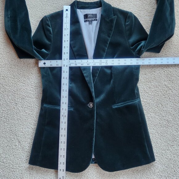 NWOT J.Crew Parke Velvet Blazer in Old Forest Green Size 0 - Picture 5 of 14